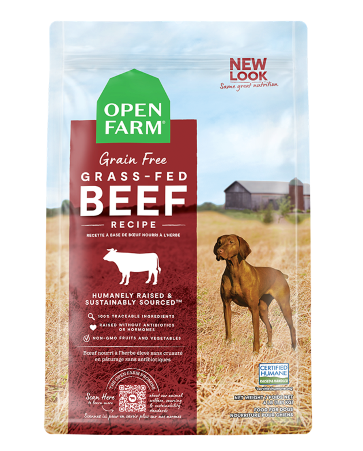Open Farm Grain Free Dry Dog Food, Grassfed Beef Recipe