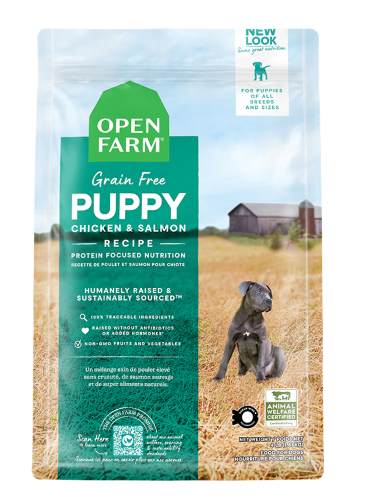 Open Farm Grain Free Dry Dog Food, Puppy  - Chicken Salmon Recipe