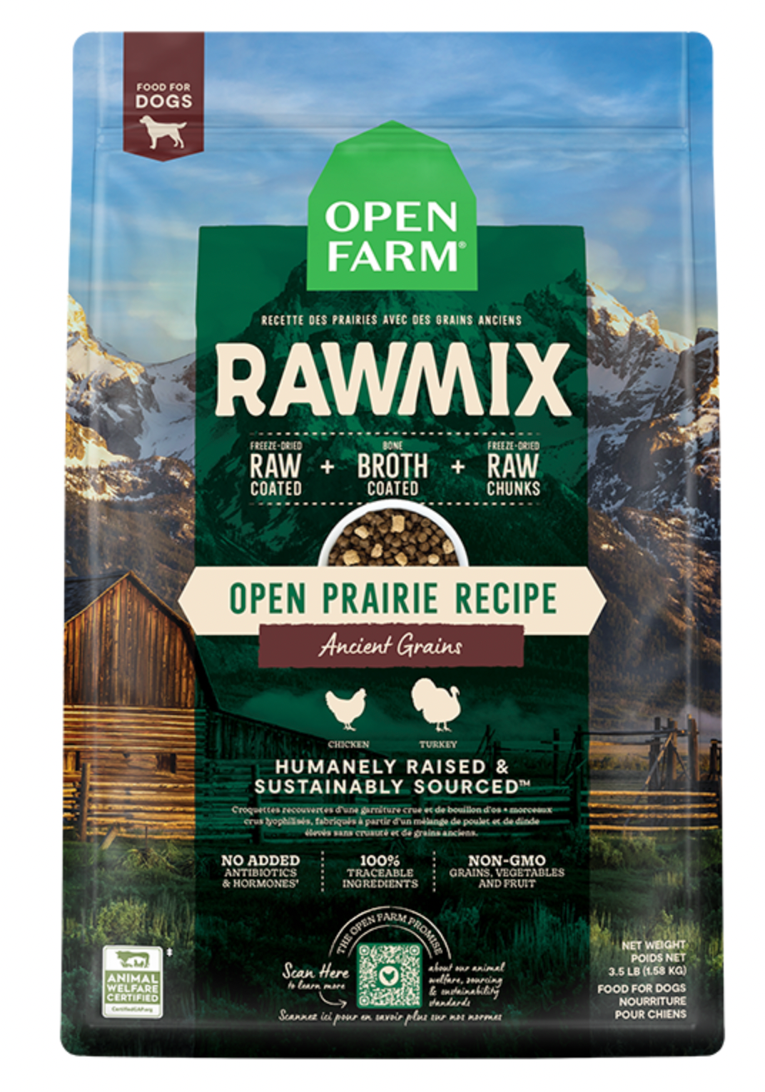 Open Farm Ancient Grains RawMix for Dogs, Prairie Recipe