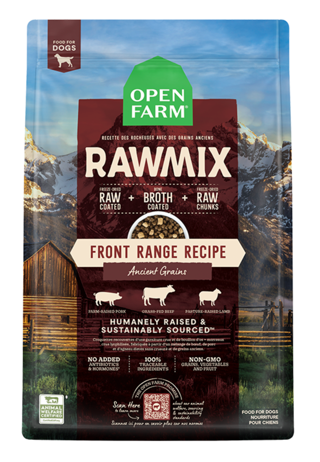Open Farm Ancient Grains RawMix for Dogs, Front Range Recipe