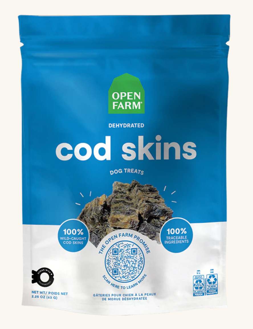 Open Farm Dehydrated Treats, Cod Skin 2.25 oz