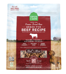 Open Farm Freeze Dried Raw Dog Food (Meal or Mixer), Grass-Fed Beef Recipe