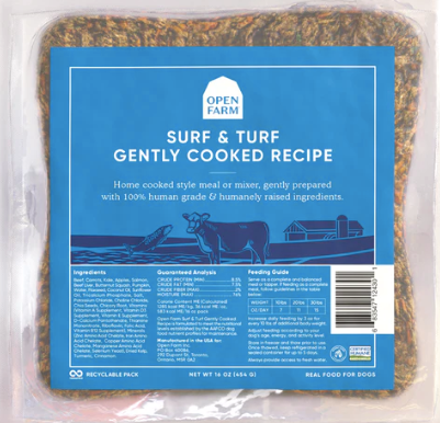 Open Farm Gently Cooked/Frozen Dog Food, Surf & Turf Recipe