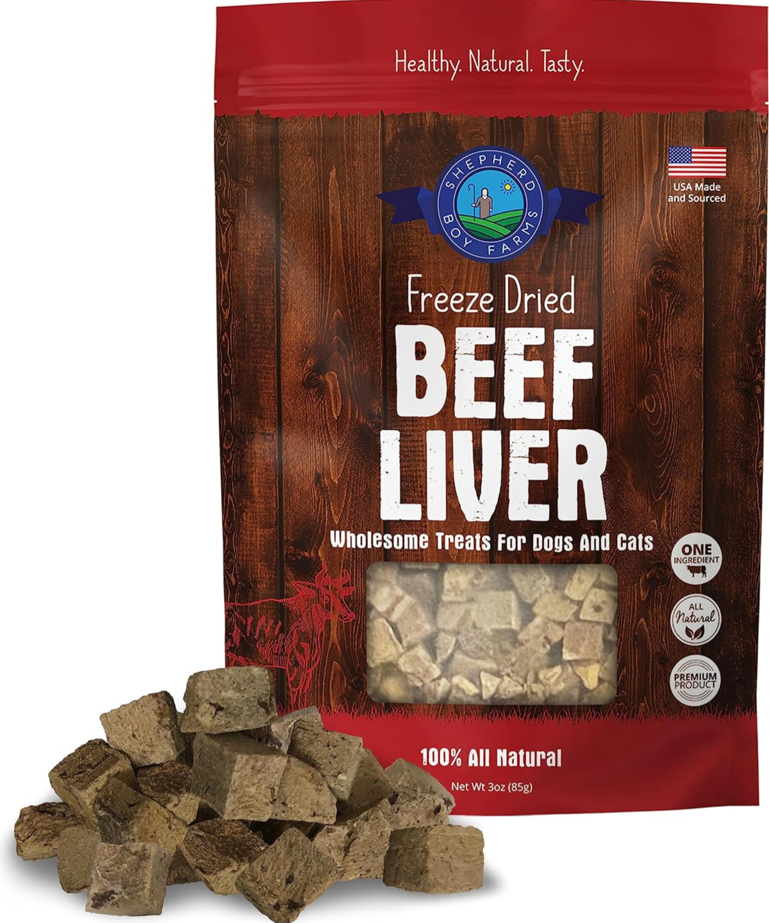 Shepherd Boy Farms Freeze Dried Beef Liver Treat, 3 oz.