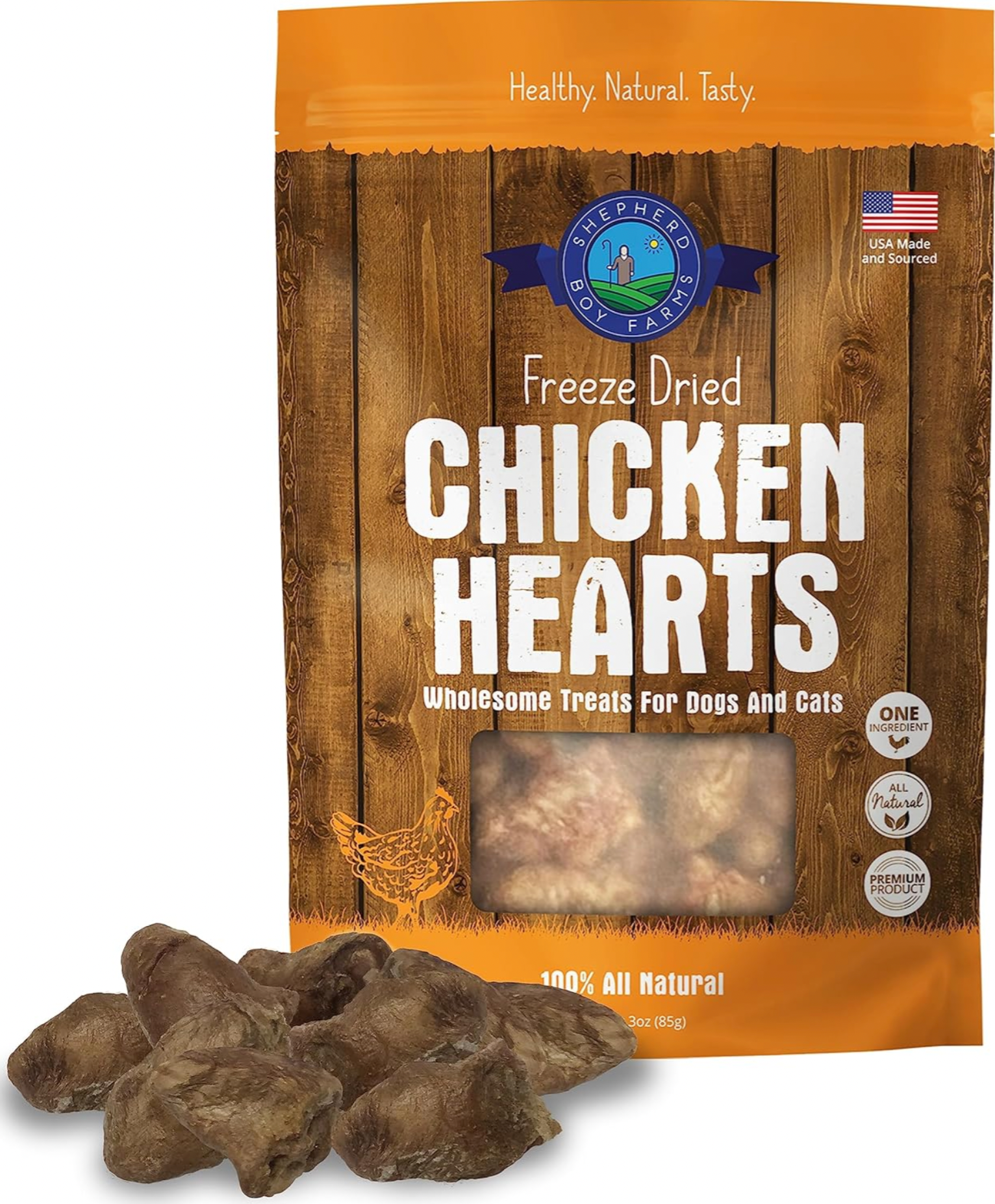Shepherd Boy Farms Freeze Dried Chicken Heart Treat