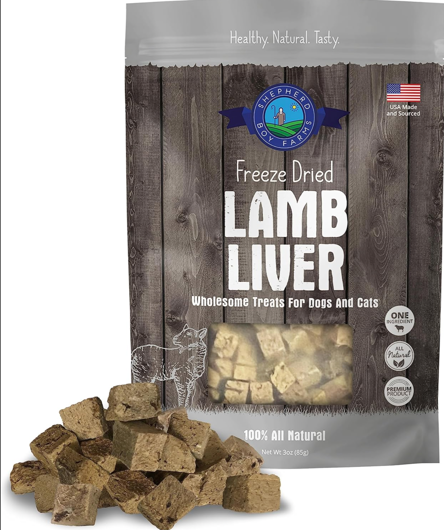 Shepherd Boy Farms Freeze Dried Lamb Liver Treat, 3 oz.