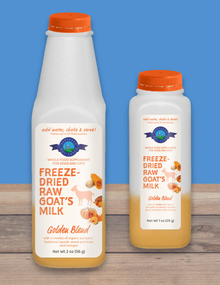 Shepherd Boy Farms Freeze-Dried Raw Goat Milk for Dogs & Cats, Golden Blend