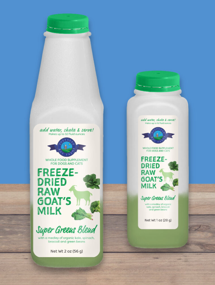 Shepherd Boy Farms Freeze-Dried Raw Goat Milk for Dogs & Cats, Super Greens Blend
