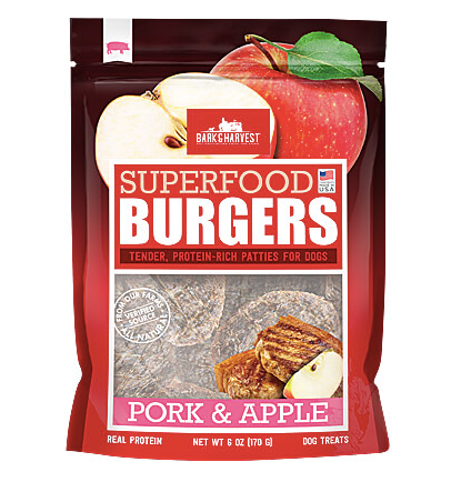 Superior Farms Bark & Harvest Superfood Burgers Pork with Apple Dog Treats, 6-oz