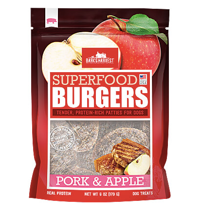 Superior Farms Bark Harvest Superfood Burgers Pork with Apple Dog Treats 6 oz