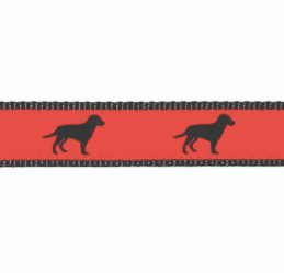 Preston Collars, Black Dog on Red
