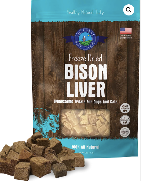 Shepherd Boy Farms Freeze Dried Bison Liver Treat, 8 oz.