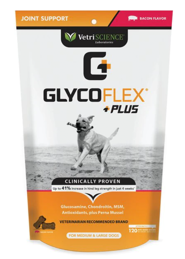 VetriScience GlycoFlex Plus Bacon Flavored Chews Joint Supplement for Medium & Large Dogs, 45 count