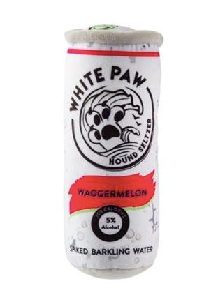 Haute Diggity Dog "White Paw Waggermelon Hound Seltzer" Plush Squeaky Dog Toy