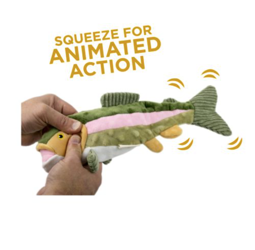 Tall Tails Animated Squeaker Dog Toy, Twitchy Trout