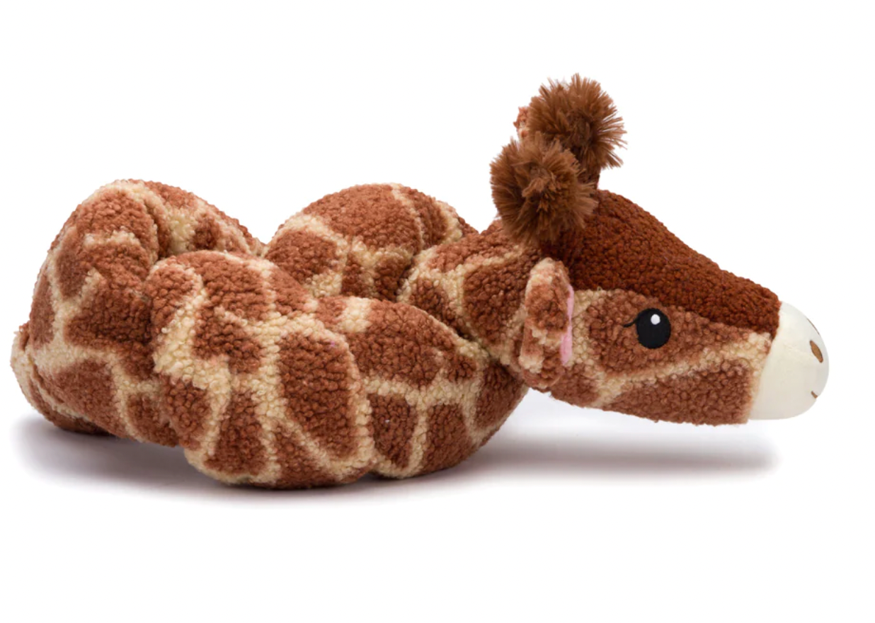 FabDog "Twisty" Crinkle-Squeaky-Plush 5 ft. long Dog Toy, Giraffe