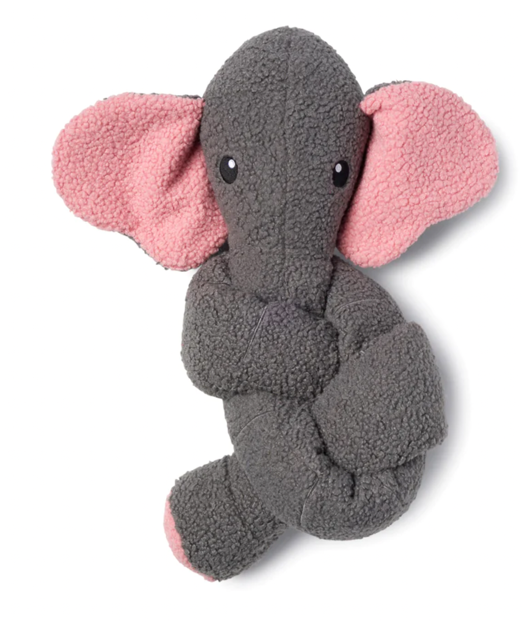 FabDog "Twisty" Crinkle-Squeaky-Plush 5 ft. long Dog Toy, Elephant