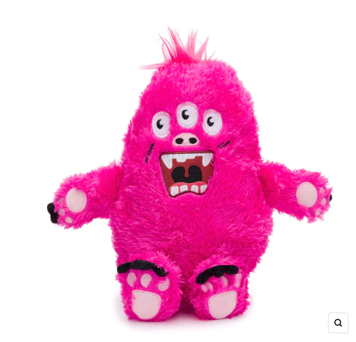 FabDog "Fluffy Monster" Squeaky Plush Dog Toy, Large