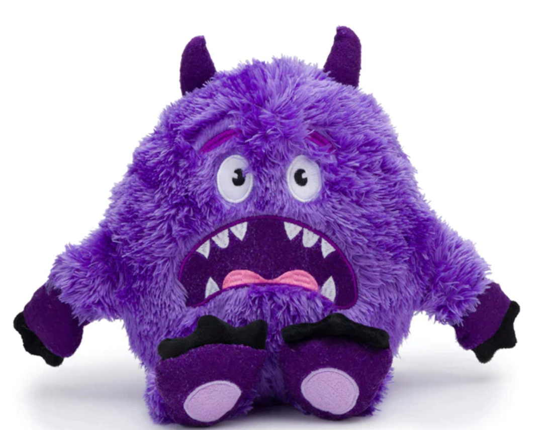 FabDog "Fluffy Monster" Squeaky Plush Dog Toy, Medium