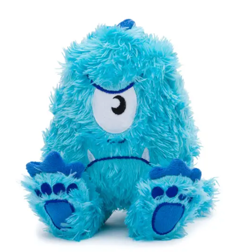 FabDog "Fluffy Monster" Squeaky Plush Dog Toy, Small