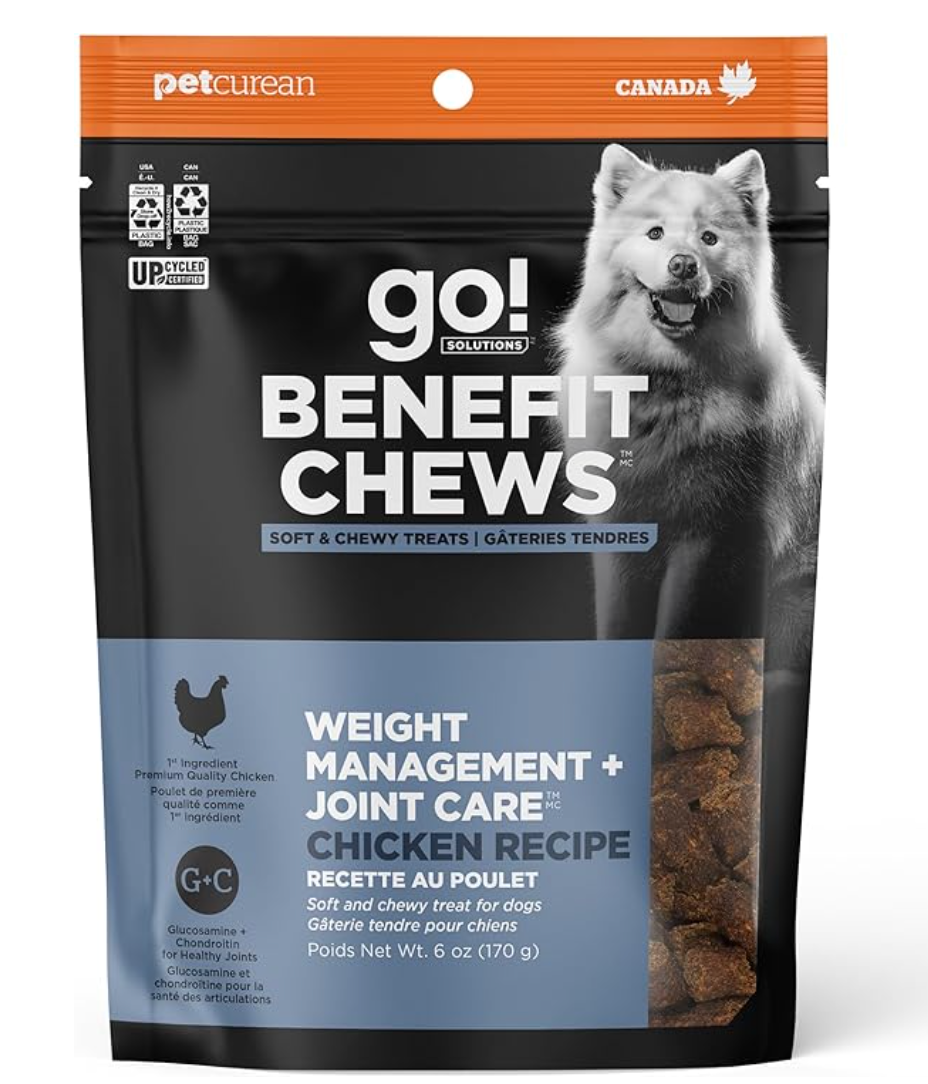 Petcurean Go! Solutions Weigt Management & Joint Care Benefit Chews with Chicken
