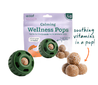 Woof "Pupsicle" Treat Dispenser Toy Lickable Treat Refills, Calming Vitamin Pops - Large Dog