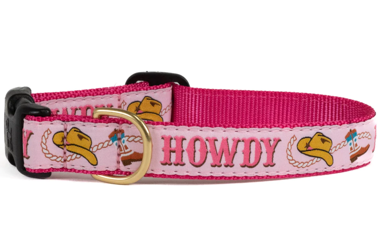 Up Country "Howdy" Dog Collar, Pink