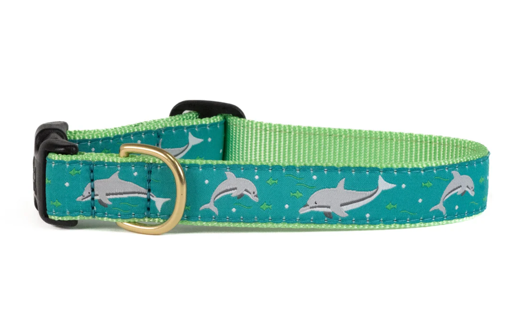 Up Country "Dolphins" Dog Collar, Blue