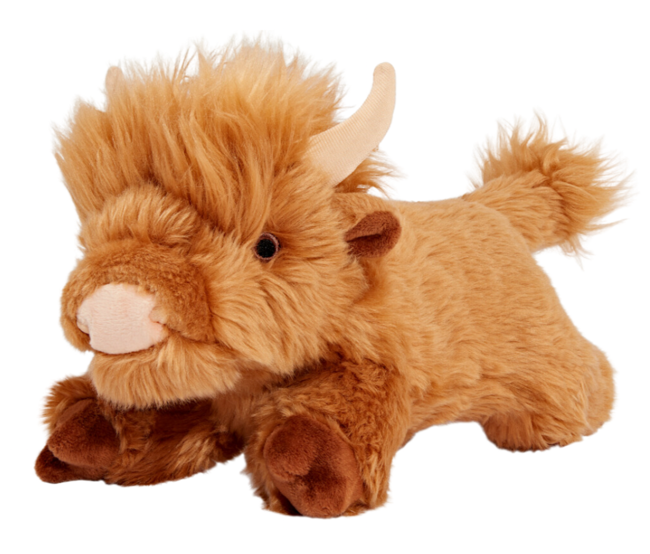 Fluff & Tuff  "Shaggy The Highland Cow" Squeaky Plush Dog Toy, Medium