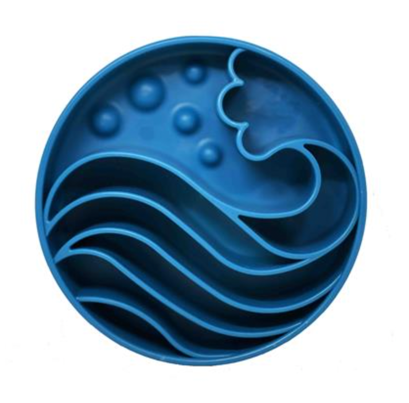 SodaPup "Waves" Durable Enrichment & Slow Feeder Bowl, Blue