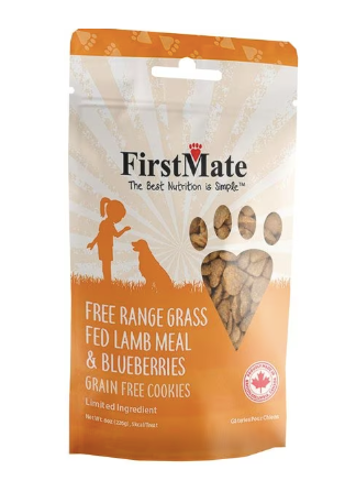 FirstMate Cage Free Lamb & Blueberries Dog Treats, 8-oz bag