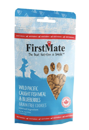 FirstMate Wild-Caught Ocean Fish & Blueberries Dog Treats, 8-oz bag