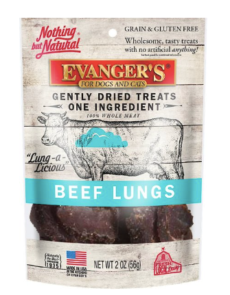 Evanger's Nothing but Natural Beef Lung Raw Gently Dried Dog & Cat Treats