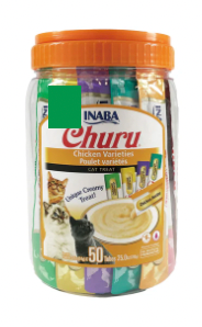 Inaba "Churu" Creamy Chicken Treat Varieties for Cats, Individual Serving Size