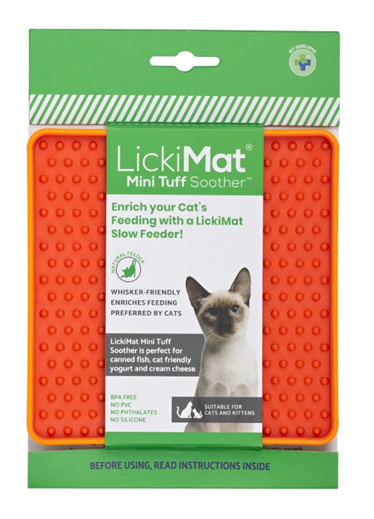 LickiMat® Mini Tuff Playdate™, Soother™ and Buddy™ Interactive Enrichment Toy or Slow Feeder for Cats