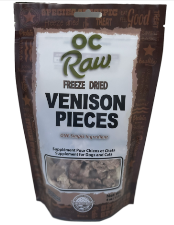 OC Raw Freeze Dried Topper/Treat, Venison, 3.2 oz