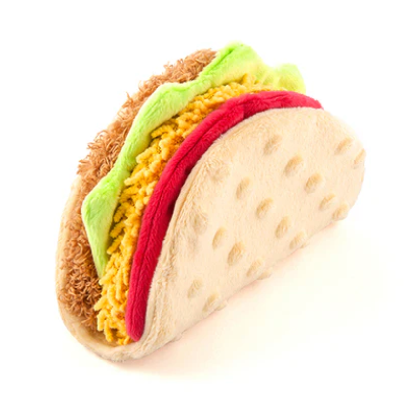 P.L.A.Y. "International Collection" Taco Plush, Squeaky Interactive Dog Toy