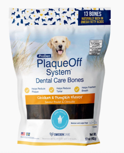 ProDen Plaque Off Dental Care Bones - Chicken & Pumpkin Flavor