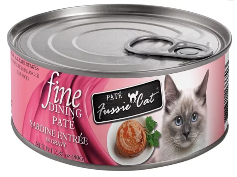 Fussie Cat Fine Dining Pate Sardine Entrée in Gravy Wet Cat Food, 2.82 oz