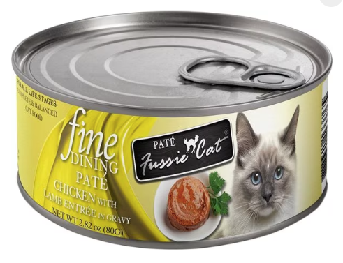 Fussie Cat Fine Dining Pate Chicken with Lamb Entrée in Gravy Wet Cat Food, 2.82 oz