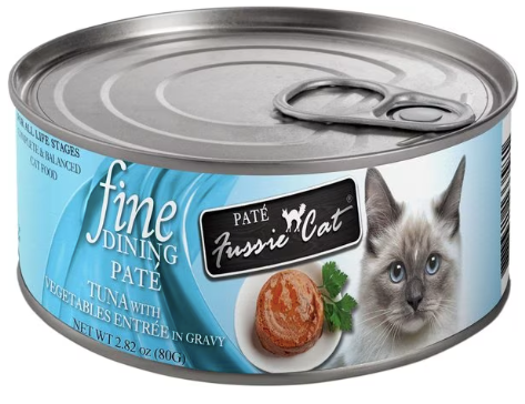 Fussie Cat Fine Dining Pate Tuna with Vegetables Entrée in Gravy Wet Cat Food, 2.82 oz