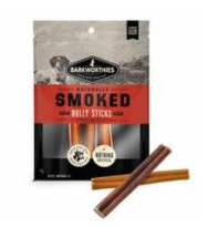 Barkworthies Smoked Bully Sticks, 6" Standard Dog Chews, 3-pack