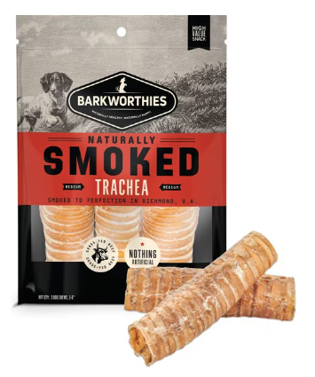 Barkworthies Smoked Trachea, 6" Dog Chews, 3-pack