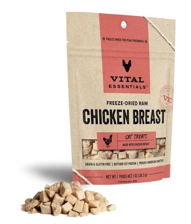 Vital Essentials Freeze-Dried Raw Cat Treats - Chicken Breast, 1 oz