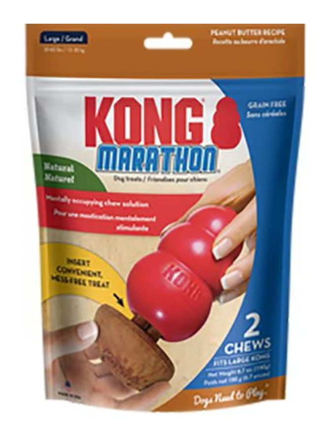 KONG Marathon Grain-Free Dog Chew Large Treats, Peanut Butter flavor