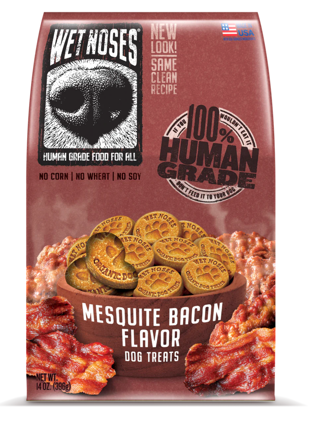 Wet Noses Crunchy Meaty Dog Treats, Mesquite Bacon flavor