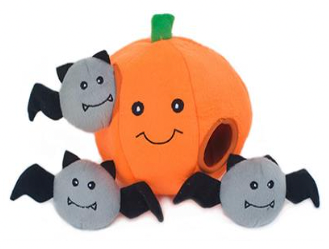 ZippyPaws Burrow Pumpkin & Squeaky Bats Interactive Dog Toy