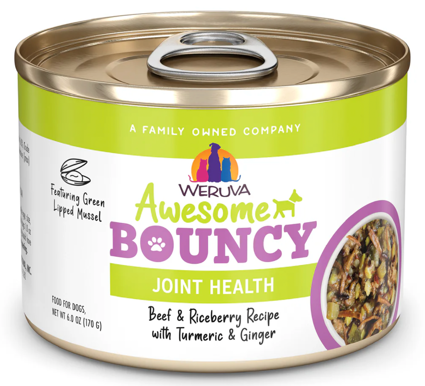 Weruva Awesome Bouncy Joint Health - Beef & Riceberry Recipe with Turmeric & Ginger