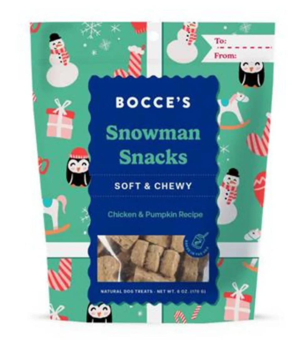 Bocce's "Snowman Snacks" Chicken & Pumpkin Soft & Chewy Dog Treats