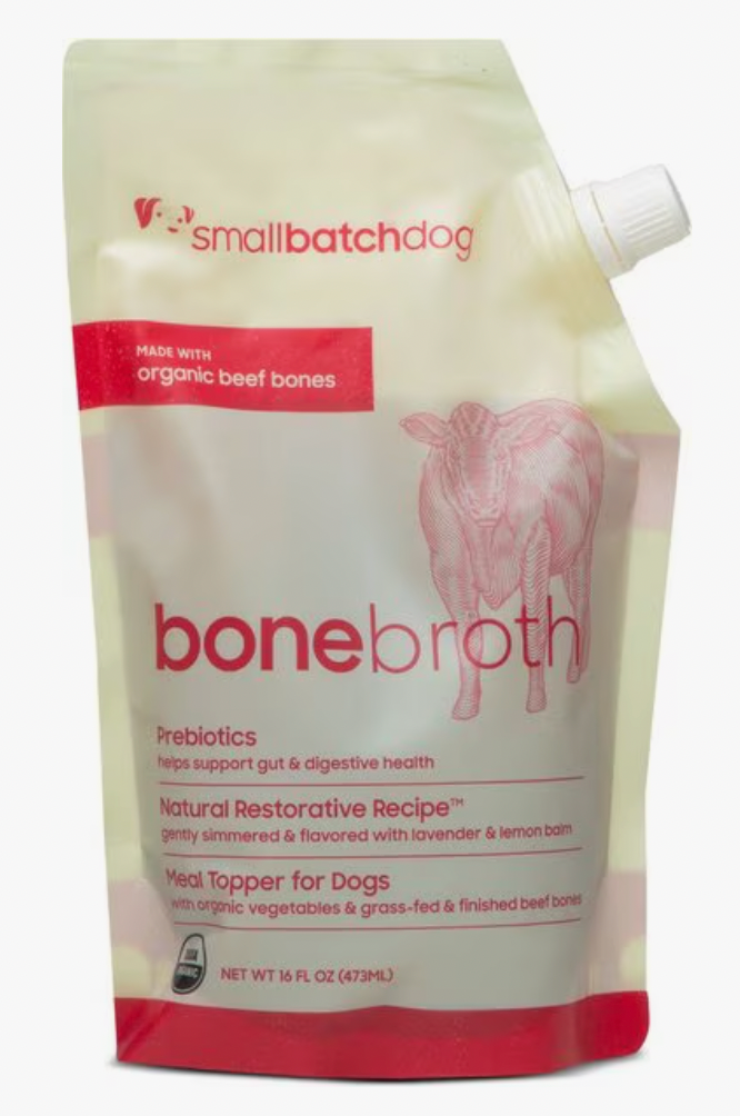 Smallbatch Organic Shelf Stable Bone Broth Dog Food Topper 16 oz, Beef